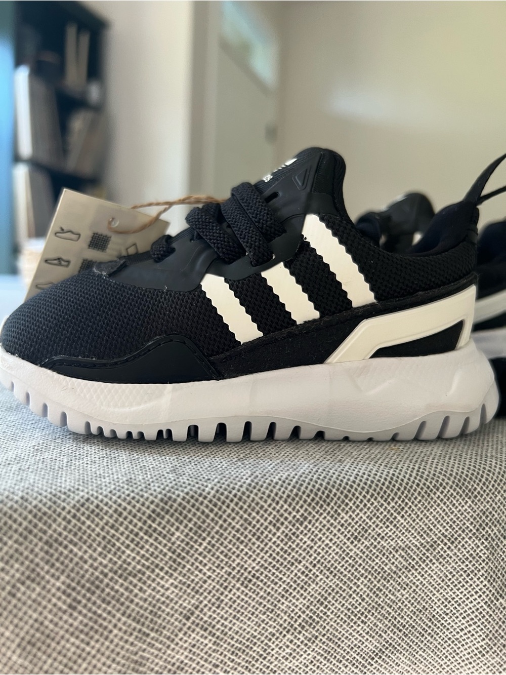 adidas Kids Black White Athletic Sneakers